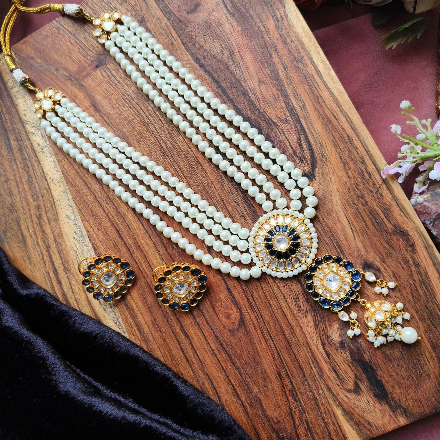 Royal Pearl Kundan Layered Necklace Set