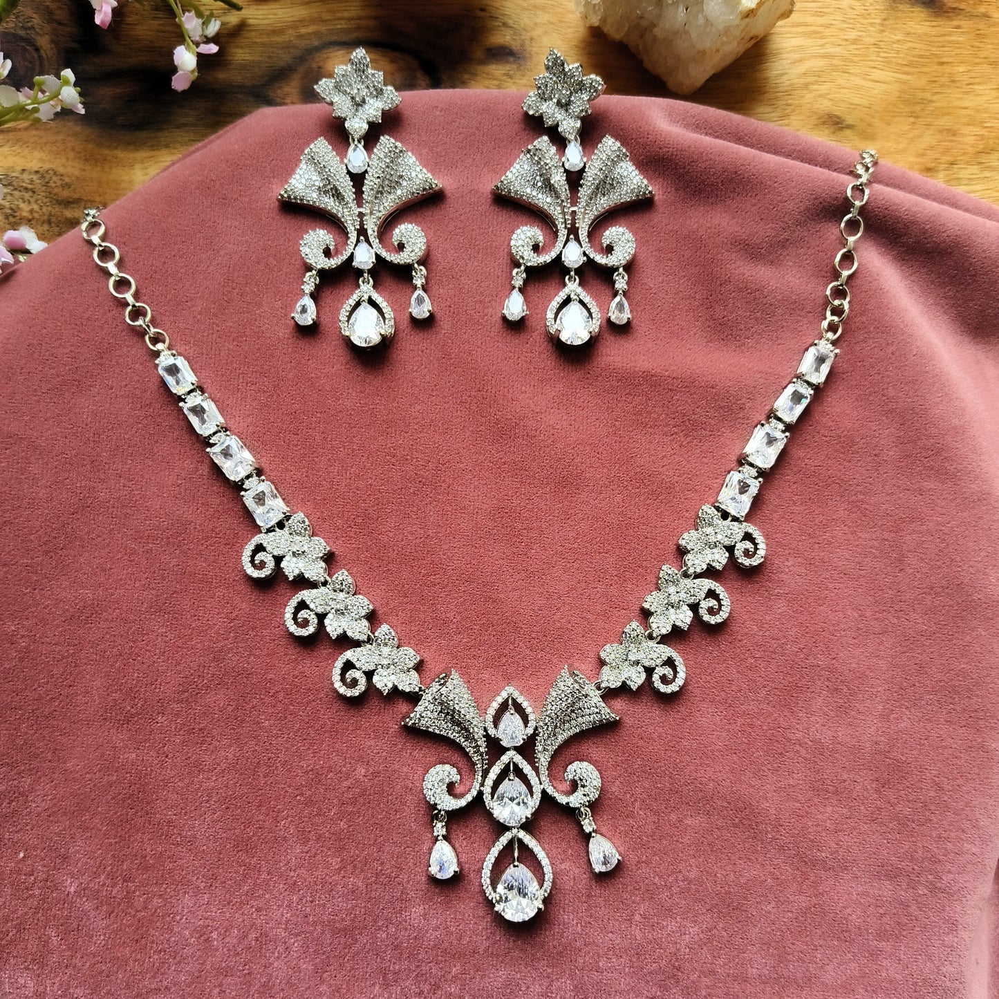 Crystal Bloom Necklace Set