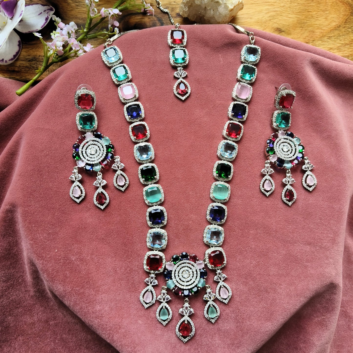 Celestial Prism Gemstone Necklace Set