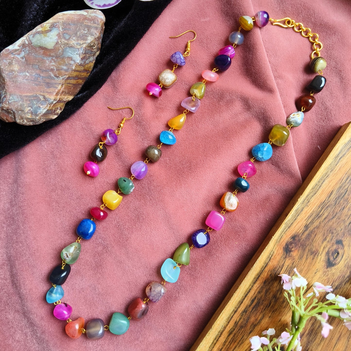 Multicolor Beaded Necklace Set | Handmade Boho Jewelry for Women