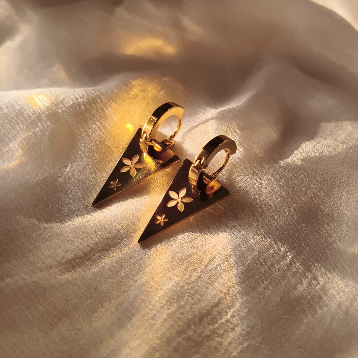 Edgy Floral Engraved Dagger Earrings – Bold & Chic Statement Jewellery
