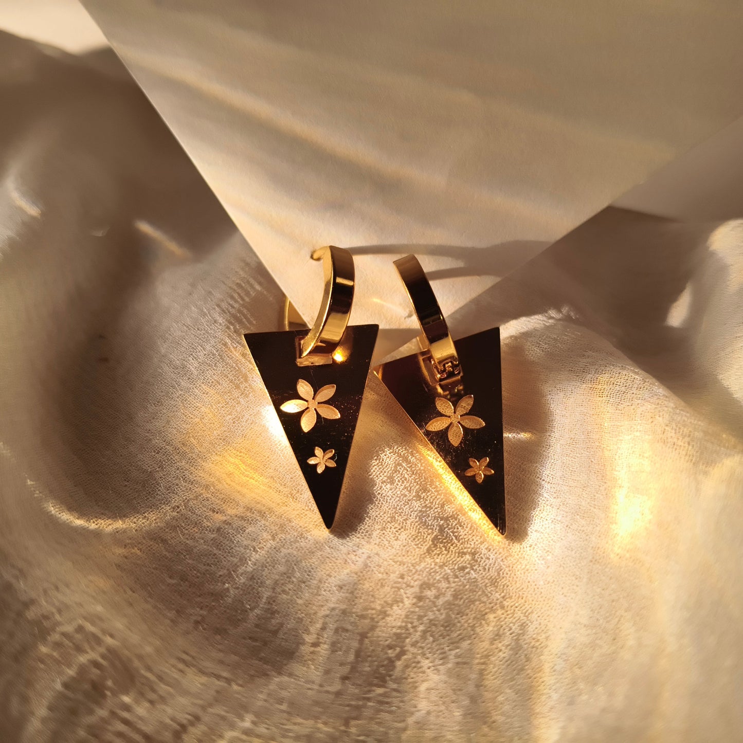 Edgy Floral Engraved Dagger Earrings – Bold & Chic Statement Jewellery
