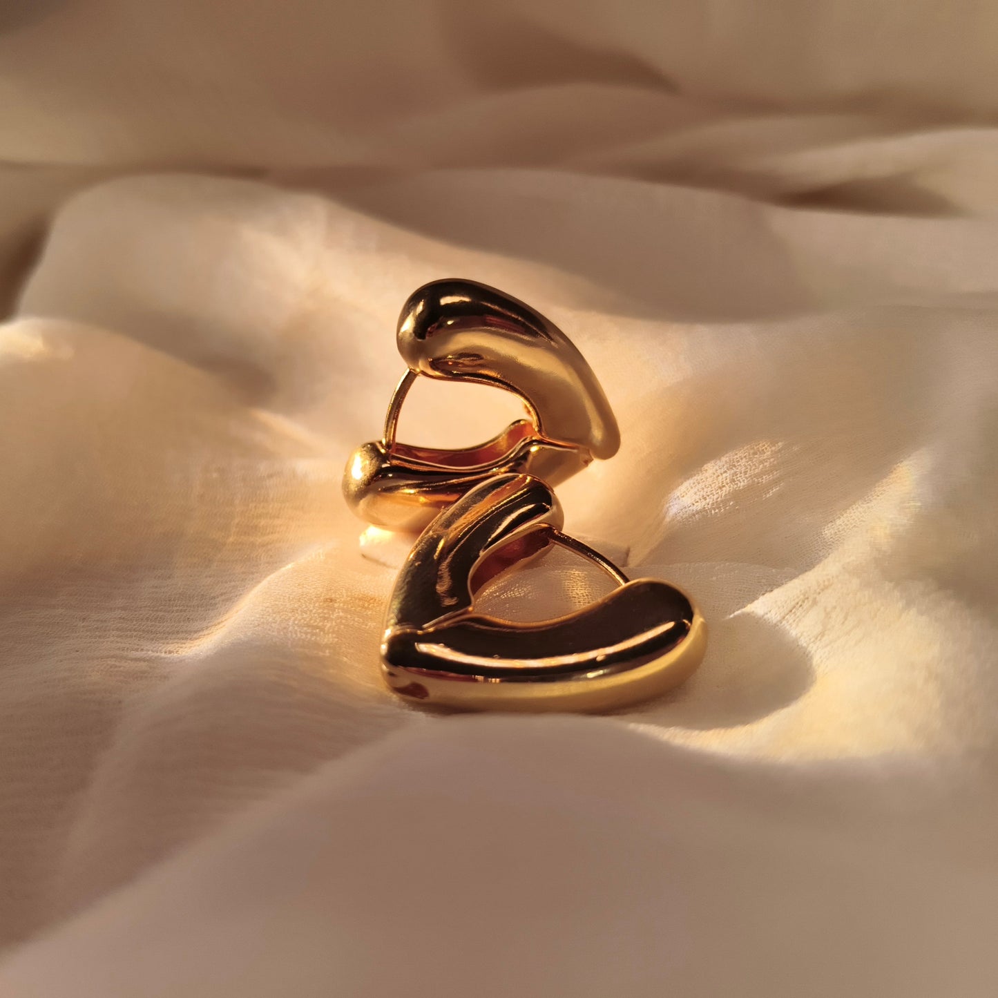 Chunky Heart Huggie Earrings – Modern & Minimalist Love-Inspired Jewellery