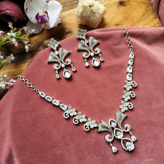 Crystal Bloom Necklace Set