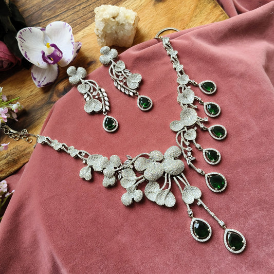 Emerald Cascade Necklace Set