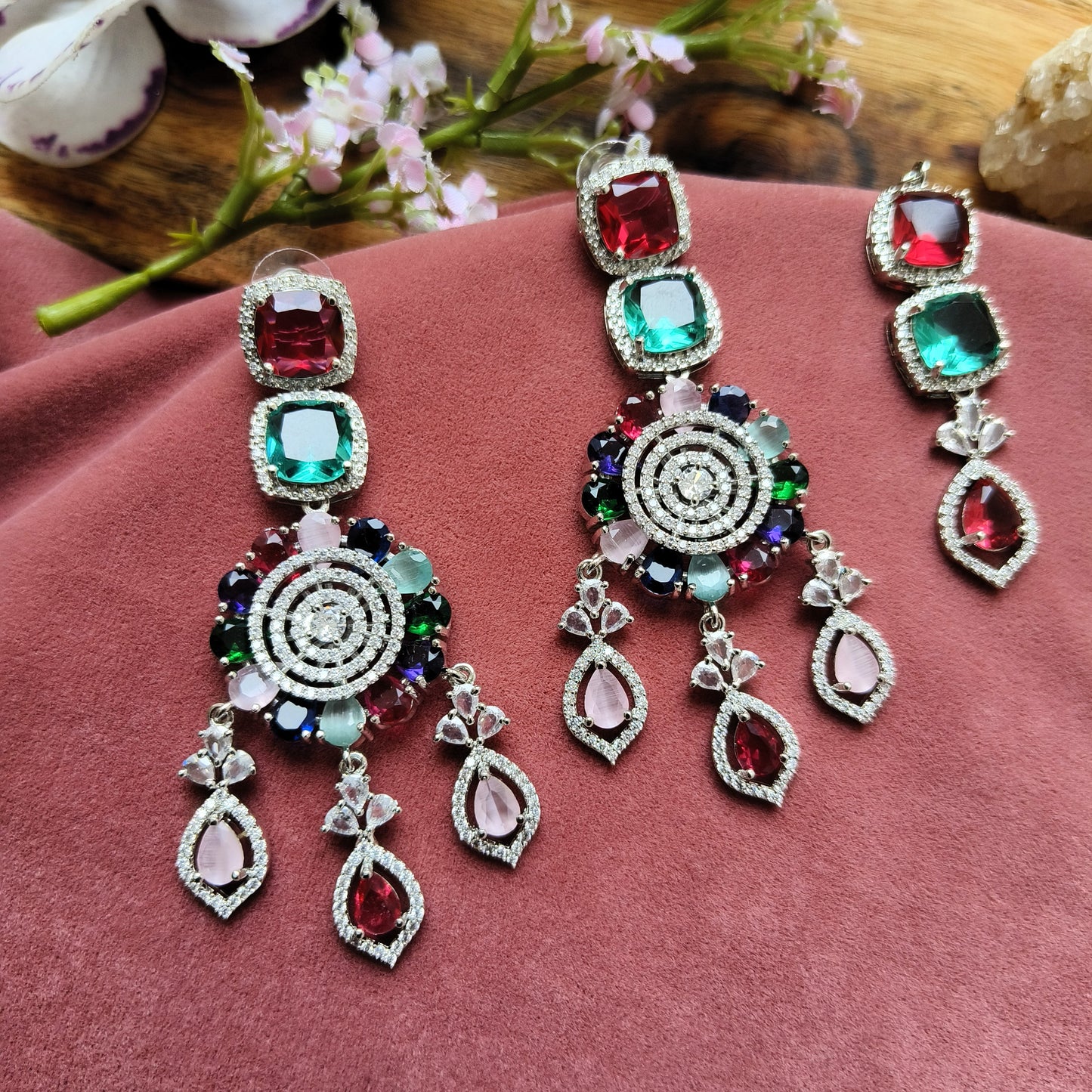 Celestial Prism Gemstone Necklace Set
