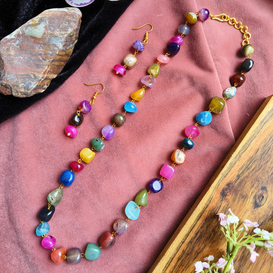 Multicolor Beaded Necklace Set | Handmade Boho Jewelry for Women